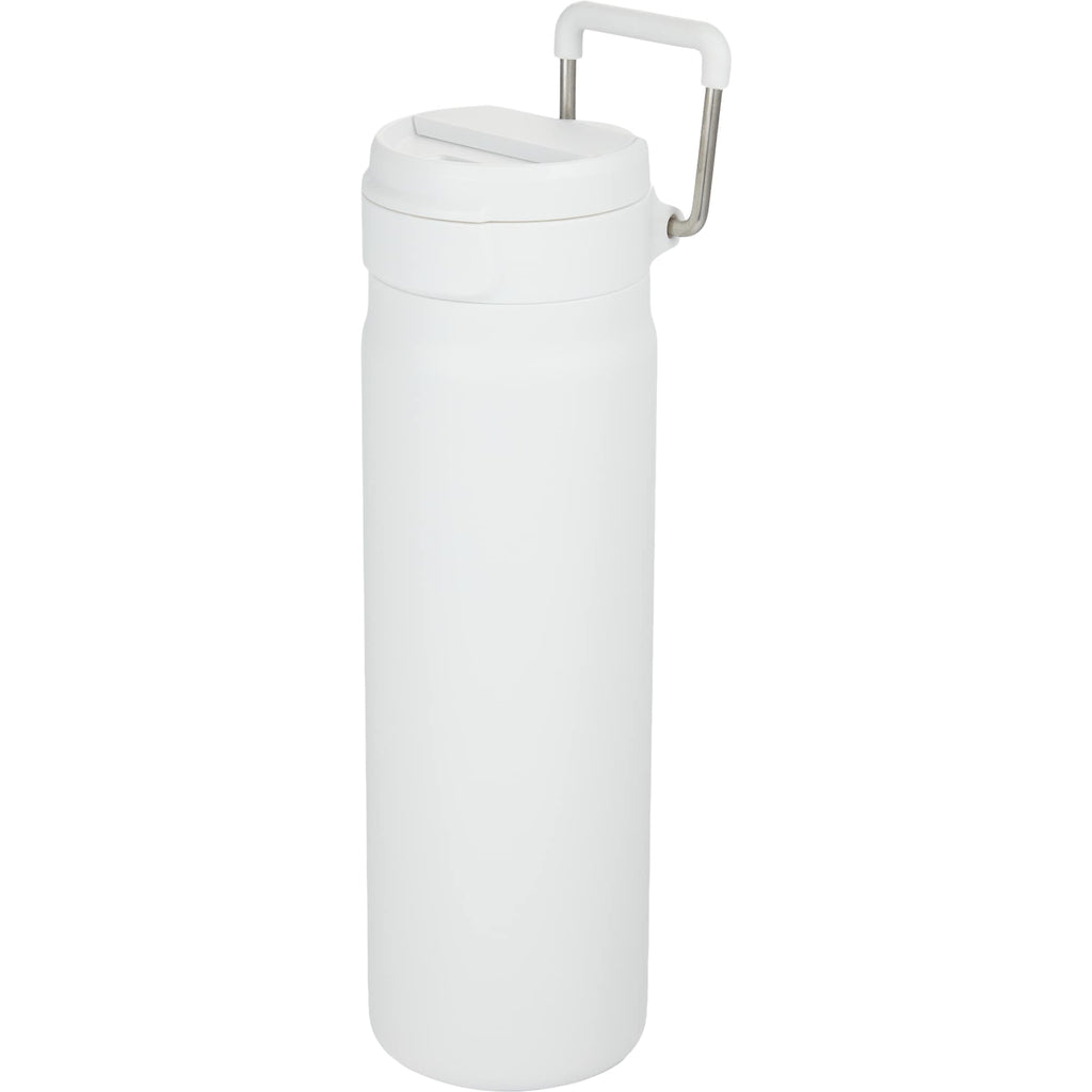 Kara Insulated Bottle with Swivel Lid in Recycled Steel, 24 oz - White - Left Angle