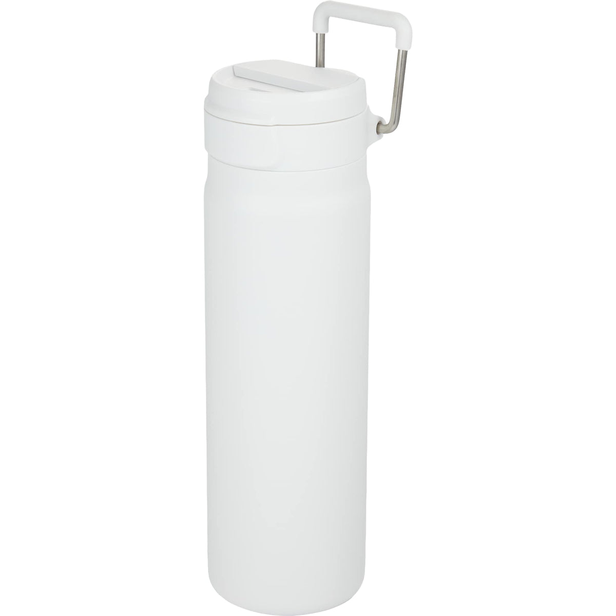 Kara Insulated Bottle with Swivel Lid in Recycled Steel, 24 oz - White - Left Angle