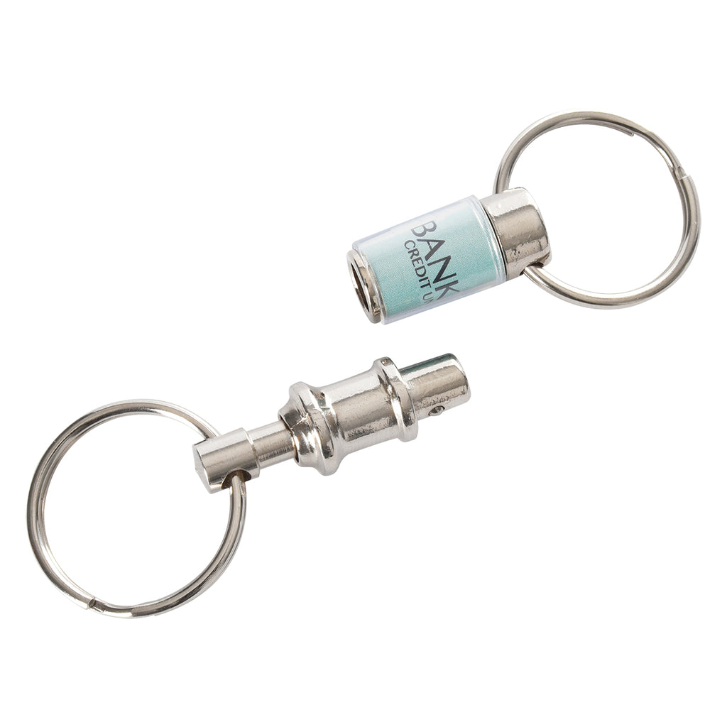 Key Tag That Pulls Apart - Silver - Parts