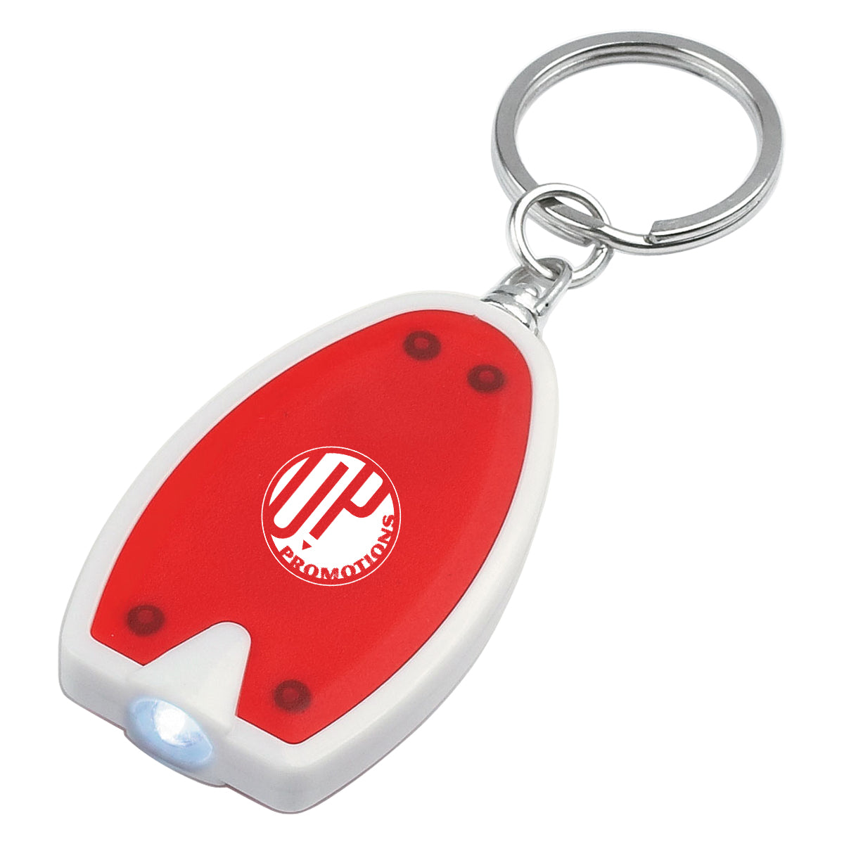 Keychain with an LED Light - Red - Pad Print