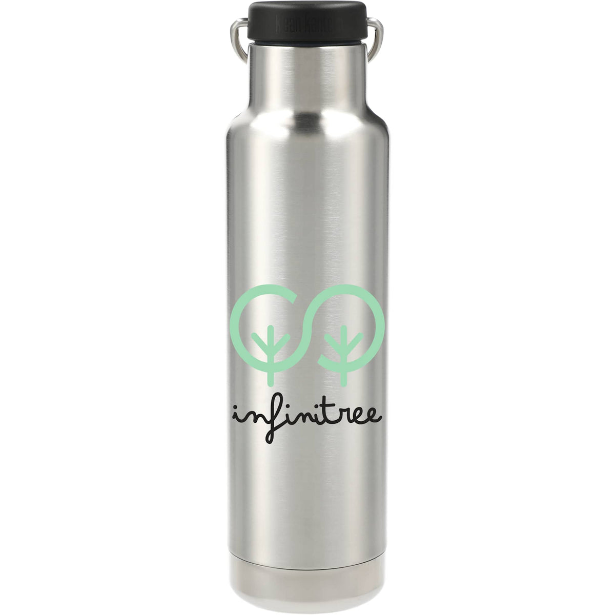Klean Kanteen Eco Insulated Classic with Loop Cap, 20 oz Laser Engraving - Silver - Front
