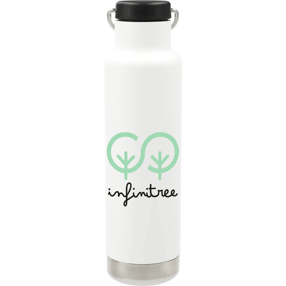 Klean Kanteen Eco Insulated Classic with Loop Cap, 20 oz Laser Engraving - White - Front