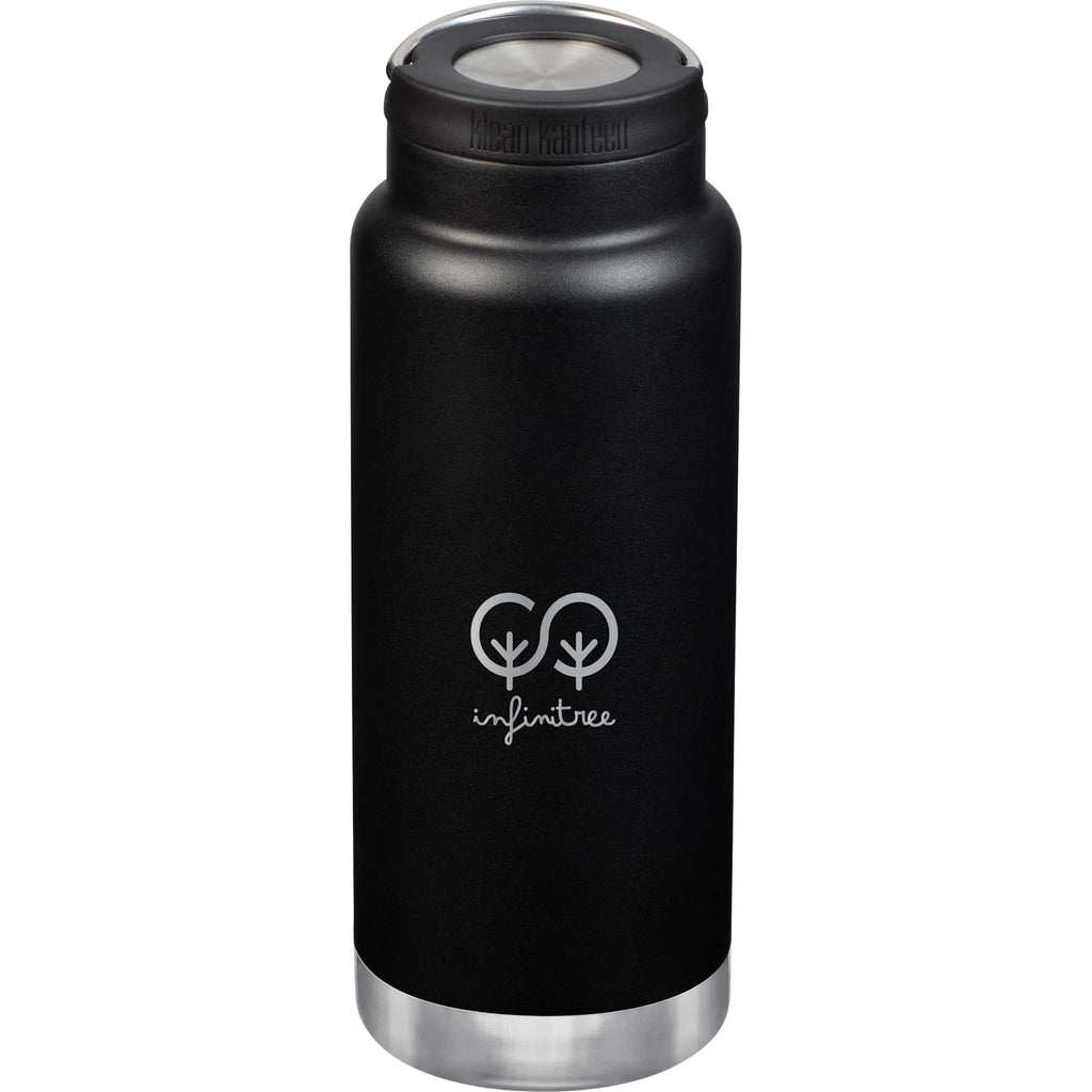 Klean Kanteen Eco TKWide with Loop Cap, 32 oz Laser Engraving - Black - Front 2