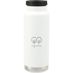 Klean Kanteen Eco TKWide with Loop Cap, 32 oz Laser Engraving - White - Front