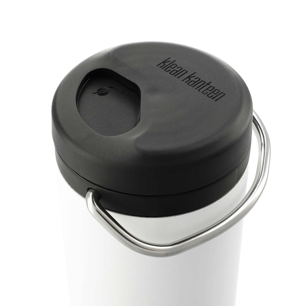 Klean Kanteen Eco TKWide with Straw Twist Cap, 20 oz Full Color - White - Right Angle