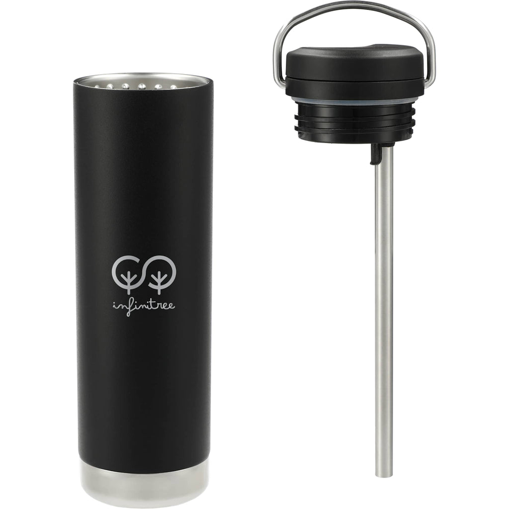 Klean Kanteen Eco TKWide with Straw Twist Cap, 20 oz Laser Engraving - Black - Front 2