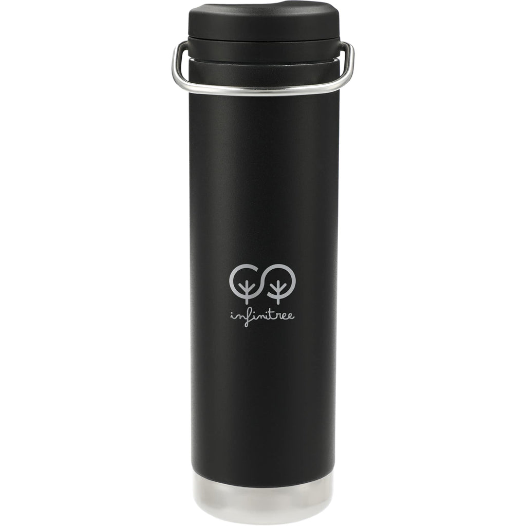 Klean Kanteen Eco TKWide with Straw Twist Cap, 20 oz Laser Engraving - Black - Front