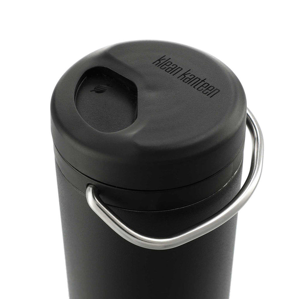 Klean Kanteen Eco TKWide with Straw Twist Cap, 20 oz Laser Engraving - Black - Right Angle