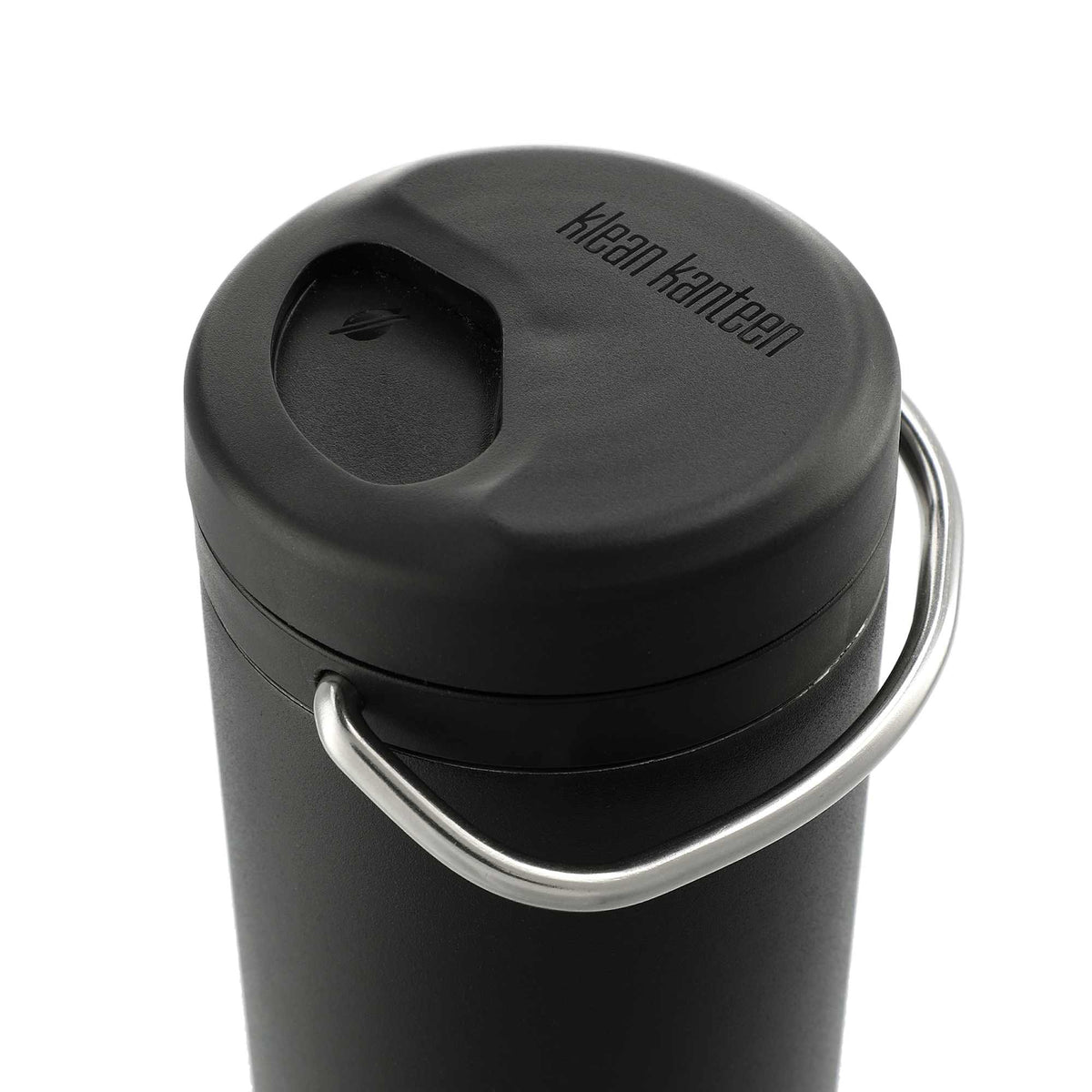 Klean Kanteen Eco TKWide with Straw Twist Cap, 20 oz Laser Engraving - Black - Right Angle