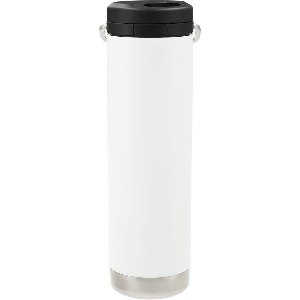 Klean Kanteen Eco TKWide with Straw Twist Cap, 20 oz Laser Engraving - White - Back