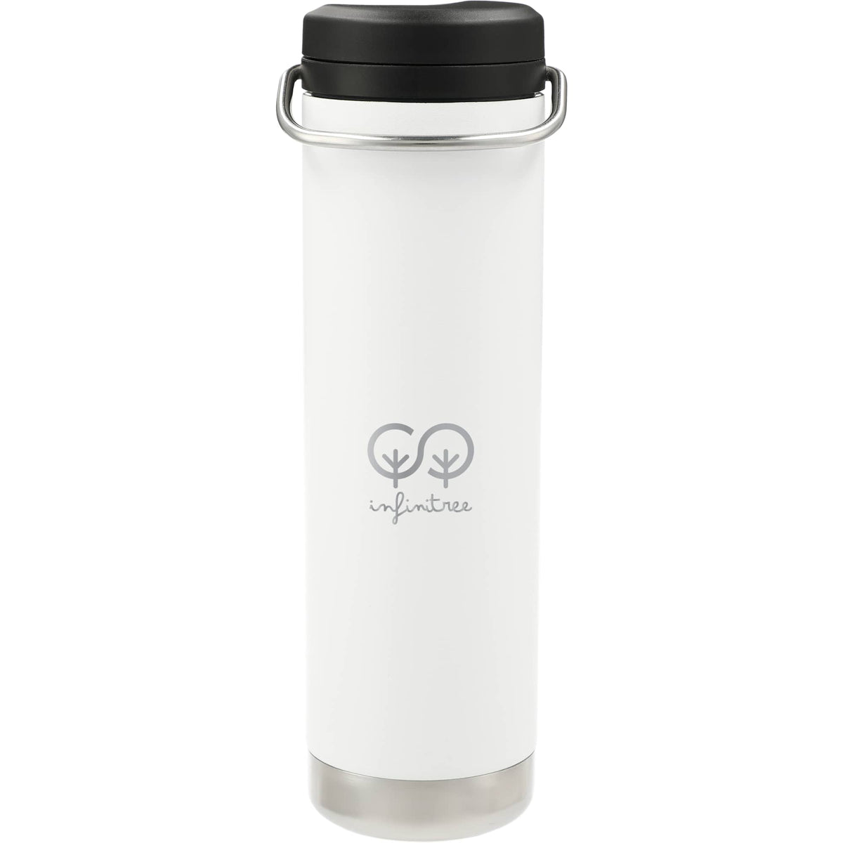 Klean Kanteen Eco TKWide with Straw Twist Cap, 20 oz Laser Engraving - White - Front 2