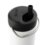 Klean Kanteen Eco TKWide with Straw Twist Cap, 20 oz Laser Engraving - White - Right Angle 2