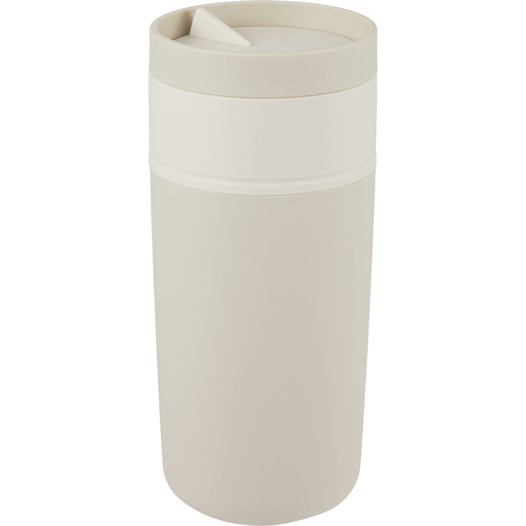 Kona Recycled Tumbler with Swivel Lid, 16 oz - Taupe - Right Angle