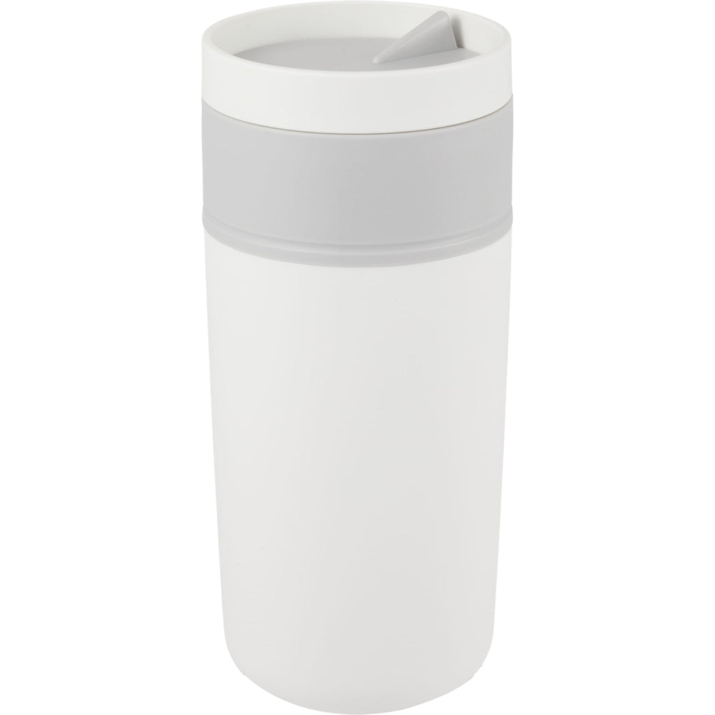 Kona Recycled Tumbler with Swivel Lid, 16 oz - White - Left Angle