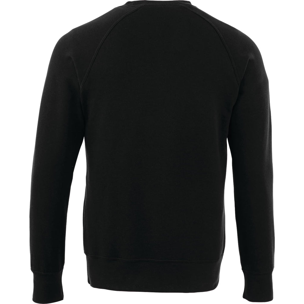 Kruger Fleece Crewneck Sweatshirt for Men Embroidery - Black - Back Flat