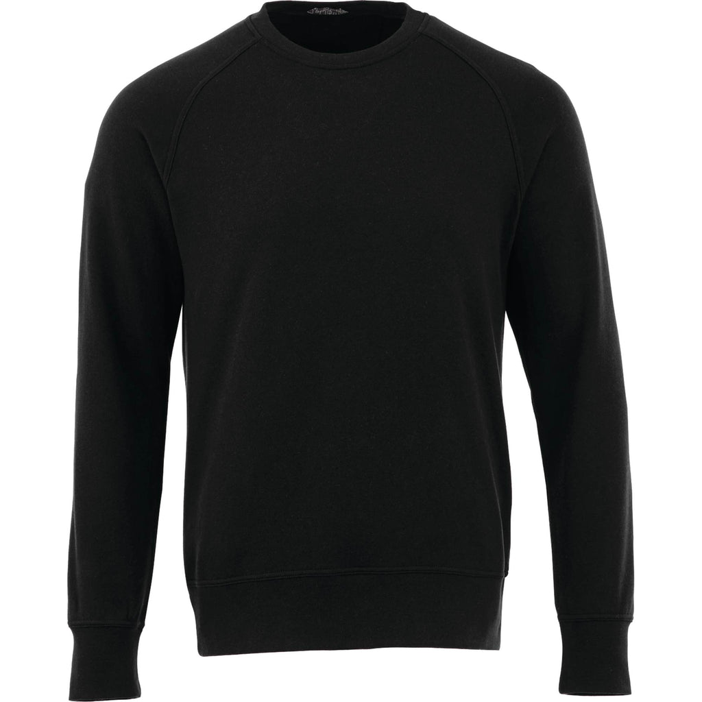 Kruger Fleece Crewneck Sweatshirt for Men Embroidery - Black - Front Flat