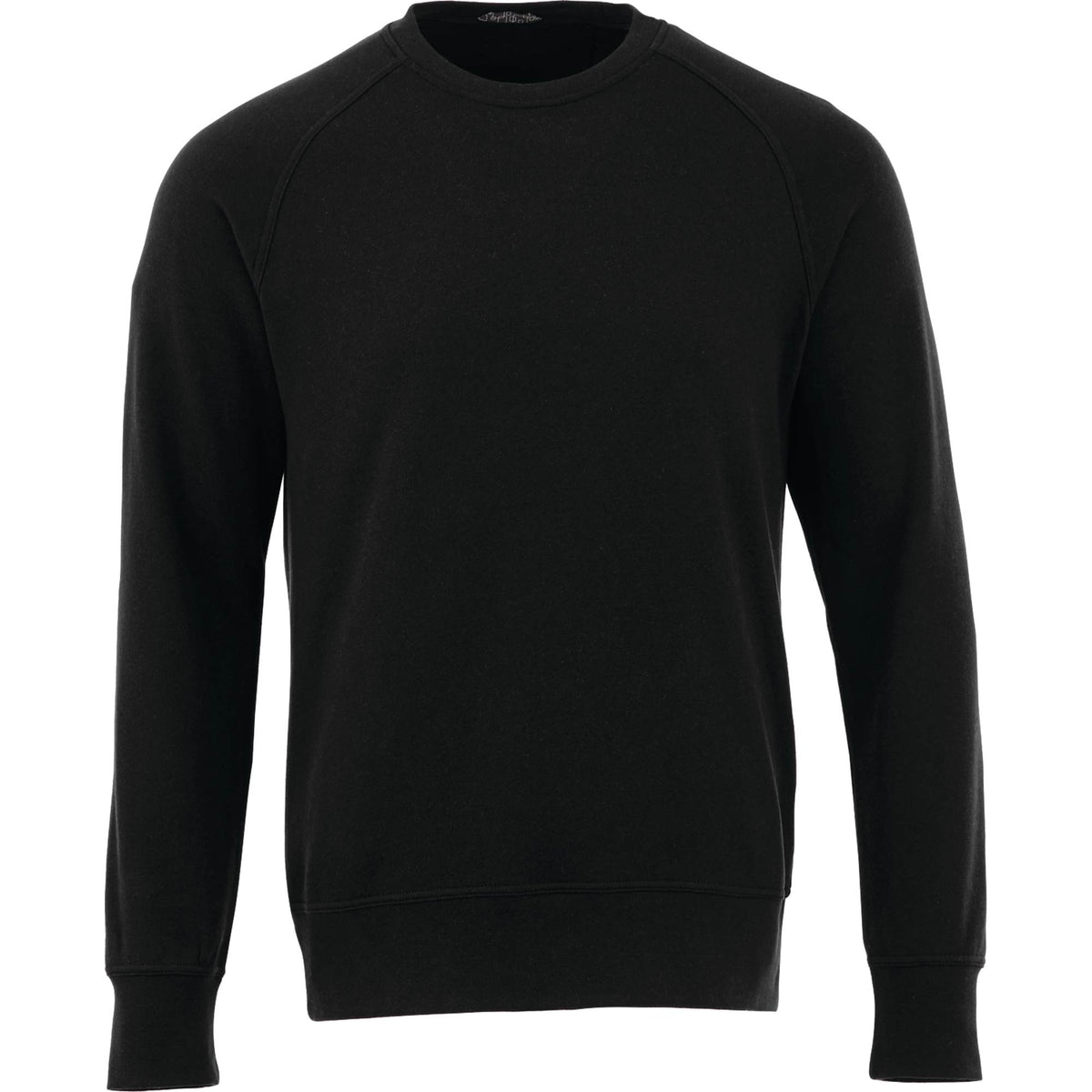 Kruger Fleece Crewneck Sweatshirt for Men Embroidery - Black - Front Flat