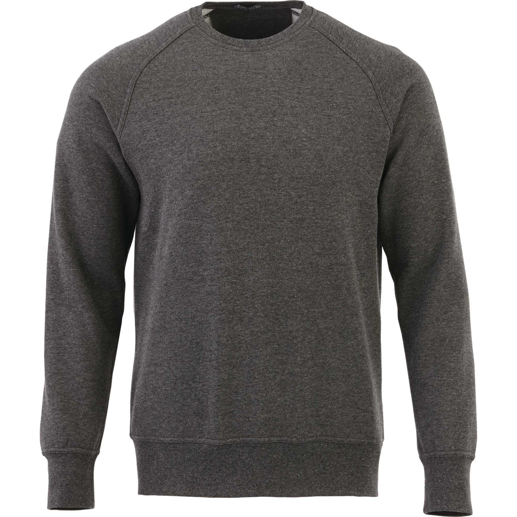 Kruger Fleece Crewneck Sweatshirt for Men Embroidery - Heather Dark Charcoal - Front Flat