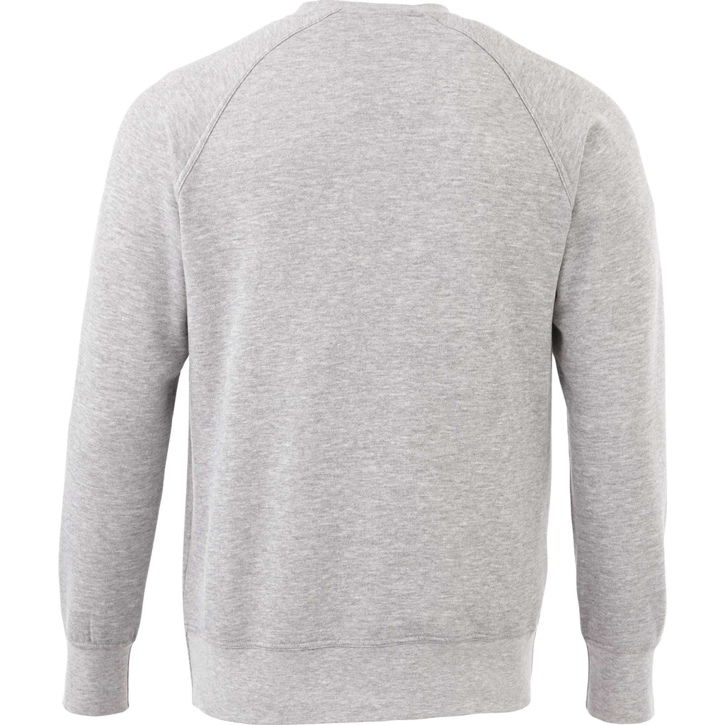 Kruger Fleece Crewneck Sweatshirt for Men Embroidery - Heather Grey - Back Flat