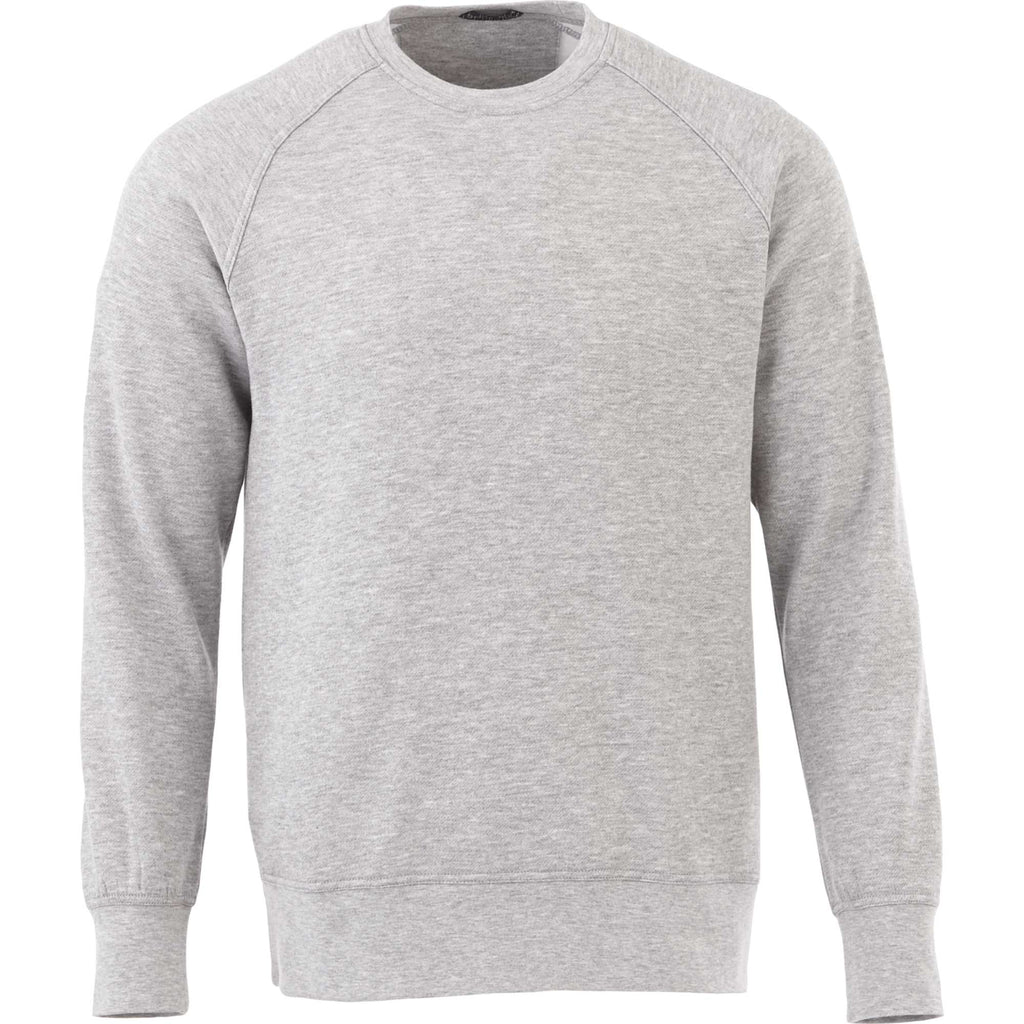 Kruger Fleece Crewneck Sweatshirt for Men Embroidery - Heather Grey - Front Flat