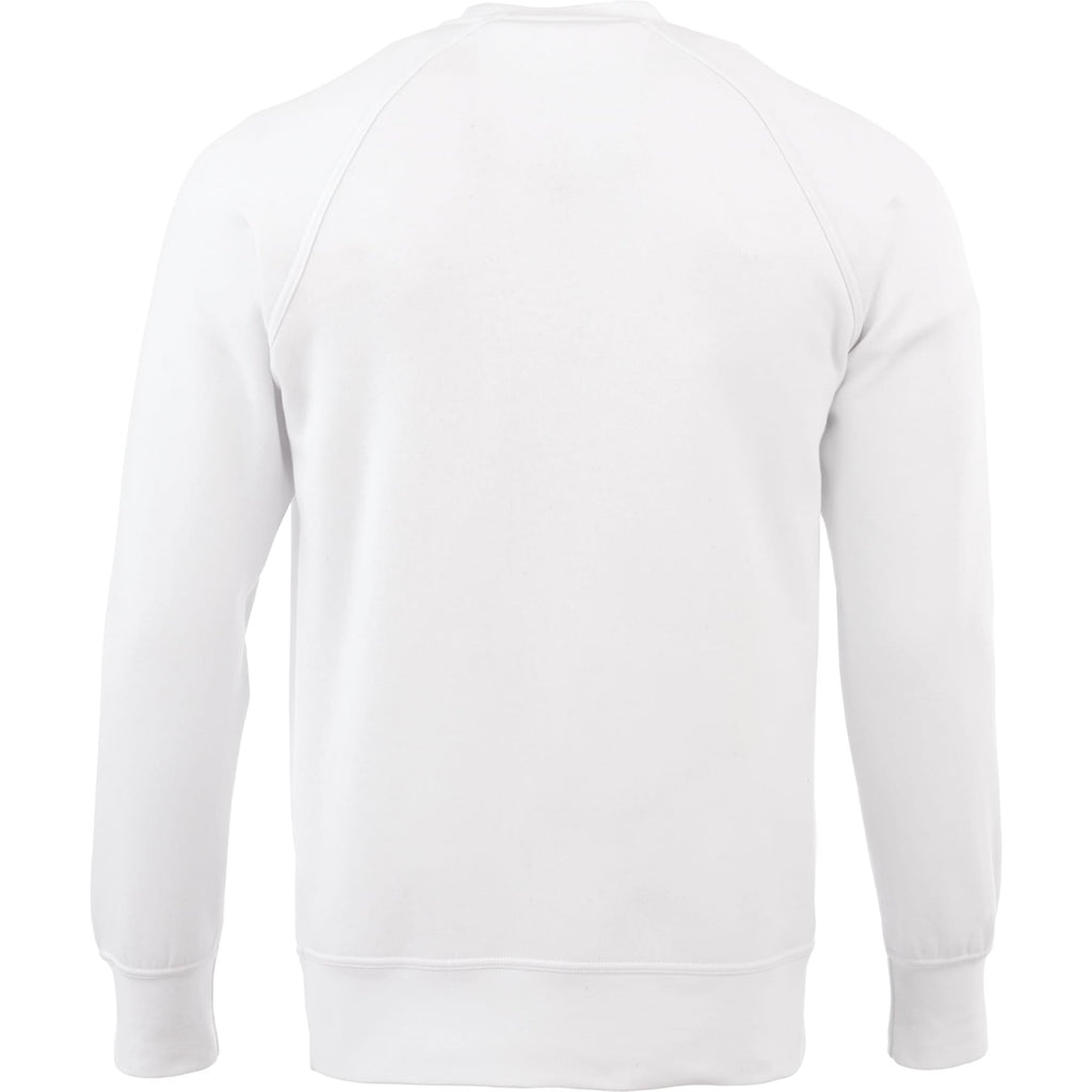 Kruger Fleece Crewneck Sweatshirt for Men Embroidery - White - Back Flat