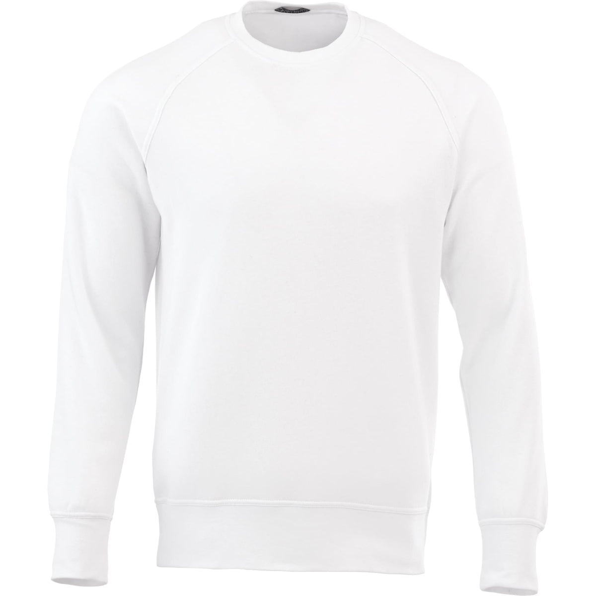 Kruger Fleece Crewneck Sweatshirt for Men Embroidery - White - Front Flat