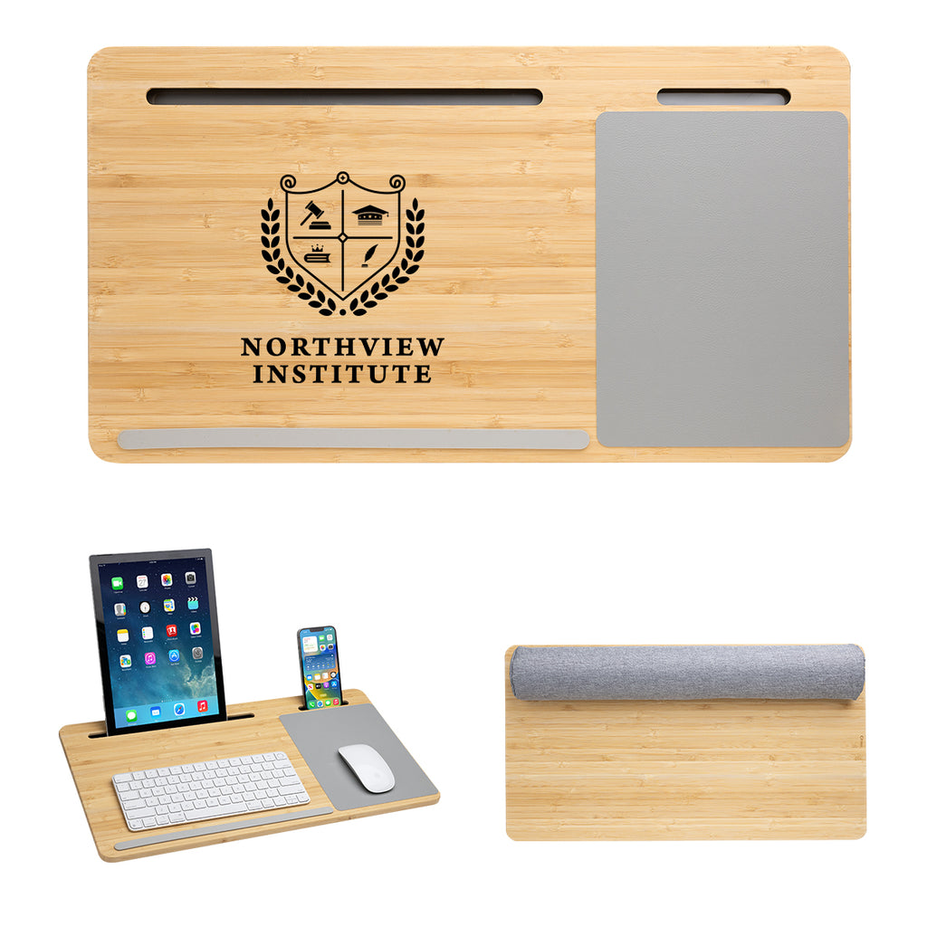Laptop Desk in Bamboo - Gray with Bamboo - Silk Screen