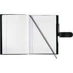 Large Refillable Journal with Tab and Loop Closure, 7 x 10 Inches Debossing - Black - Front 3