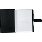Large Refillable Journal with Tab and Loop Closure, 7 x 10 Inches Debossing - Navy - Front 4