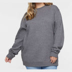 LAT Unisex Elevated Fleece Crewneck Sweatshirt Full Color - Granite Heather - On Model Front