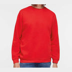LAT Unisex Elevated Fleece Crewneck Sweatshirt Full Color - Red - On Model Front
