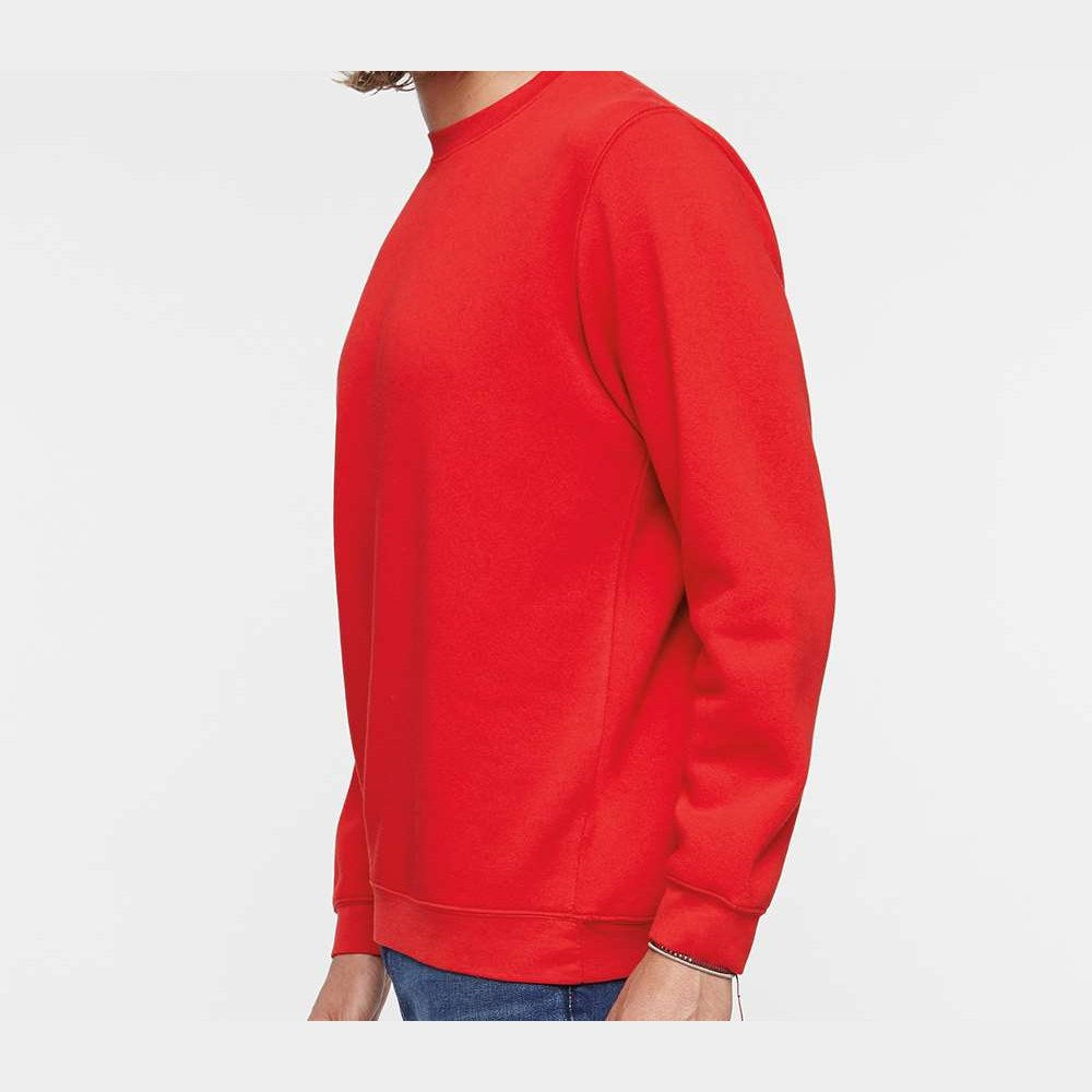 LAT Unisex Elevated Fleece Crewneck Sweatshirt Full Color - Red - On Model Side