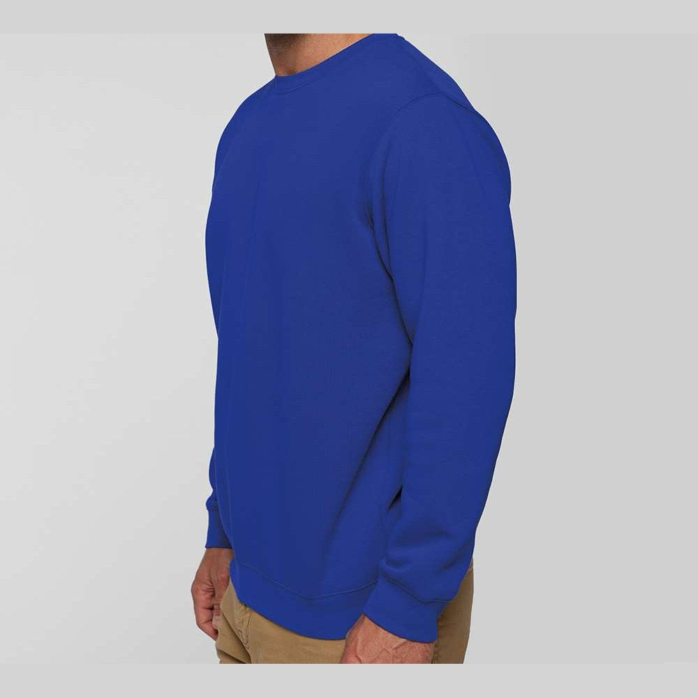 LAT Unisex Elevated Fleece Crewneck Sweatshirt Full Color - Royal - On Model Front