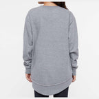 LAT Women's Weekend Crewneck Sweatshirt Full Color - Granite Heather - On Model Back