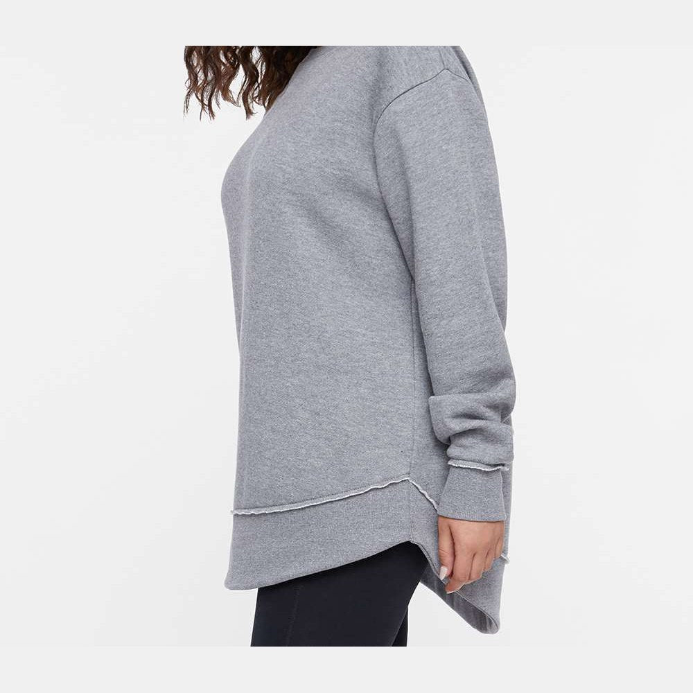 LAT Women's Weekend Crewneck Sweatshirt Full Color - Granite Heather - On Model Side