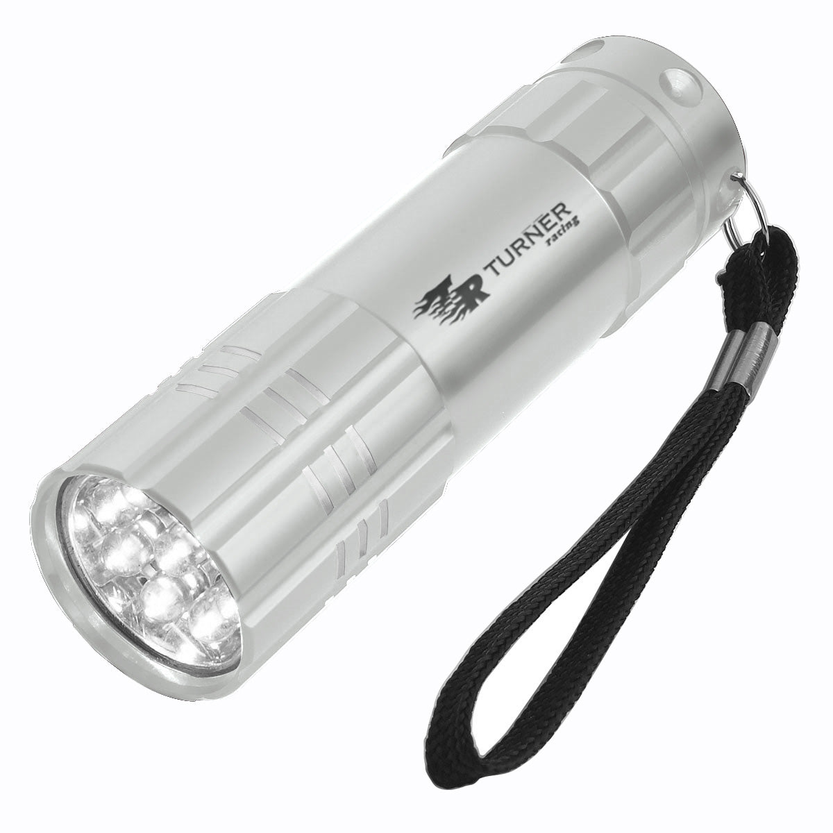 LED Flashlight in Aluminum - Silver - Laser Engraving with Optional Black Oxidation