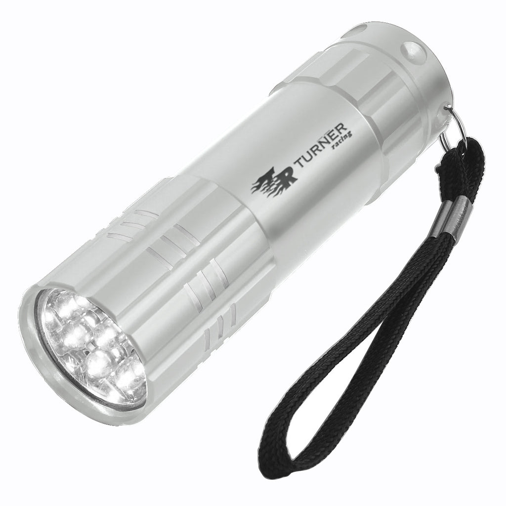 LED Flashlight in Aluminum - Silver - Laser Engraving with Optional Black Oxidation