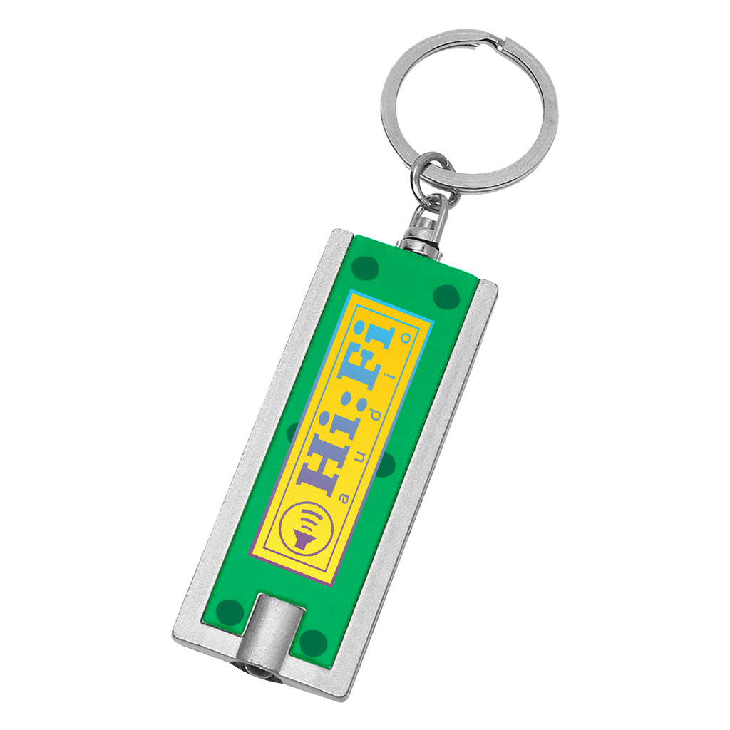 LED Keychain, Rectangular - Green - Full Color