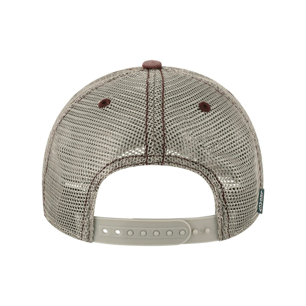 LEGACY Dashboard Trucker Cap Embroidery - Burgundy/ Grey - Back