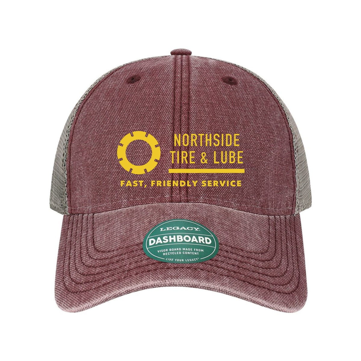 LEGACY Dashboard Trucker Cap Embroidery - Burgundy/ Grey - Front