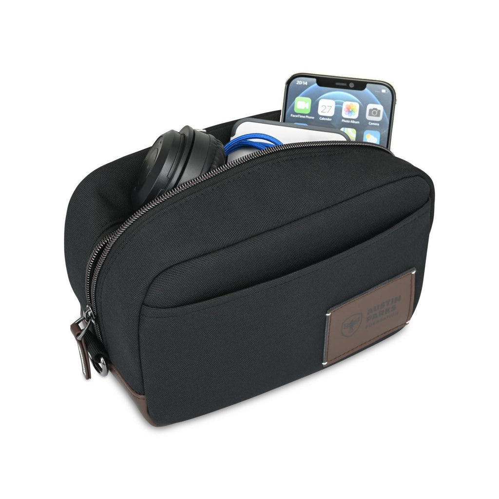 Legacy Toiletry Bag in Recycled PET Transfer - Black - View 3