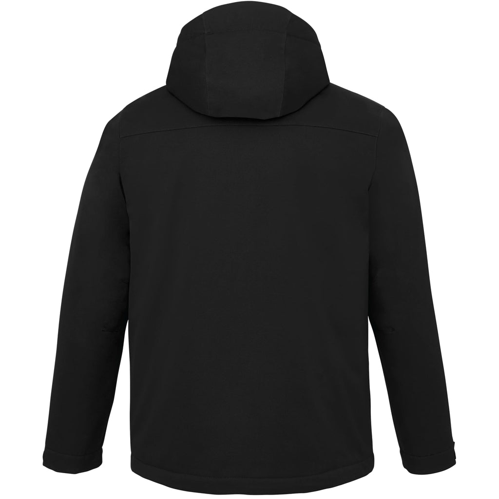 Lena Recycled Insulated Jacket with Hood for Men Embroidery - Black - Back
