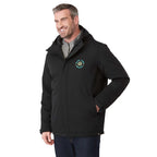 Lena Recycled Insulated Jacket with Hood for Men Embroidery - Black - On Model Right Angle