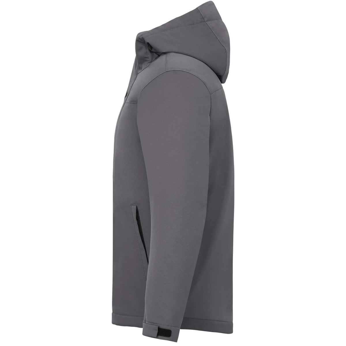Lena Recycled Insulated Jacket with Hood for Men Embroidery - Steel Grey - Left Side