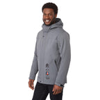 Lena Recycled Insulated Jacket with Hood for Men Embroidery - Steel Grey - On Model Right Angle