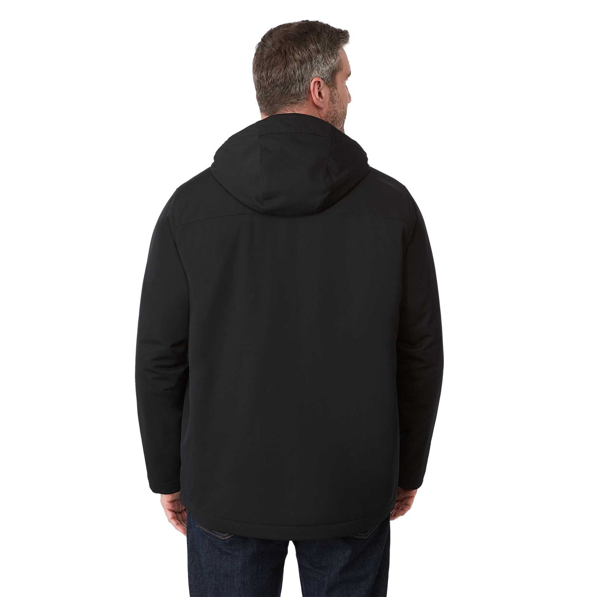 Lena Recycled Insulated Jacket with Hood for Men Transfer - Black - On Model Back