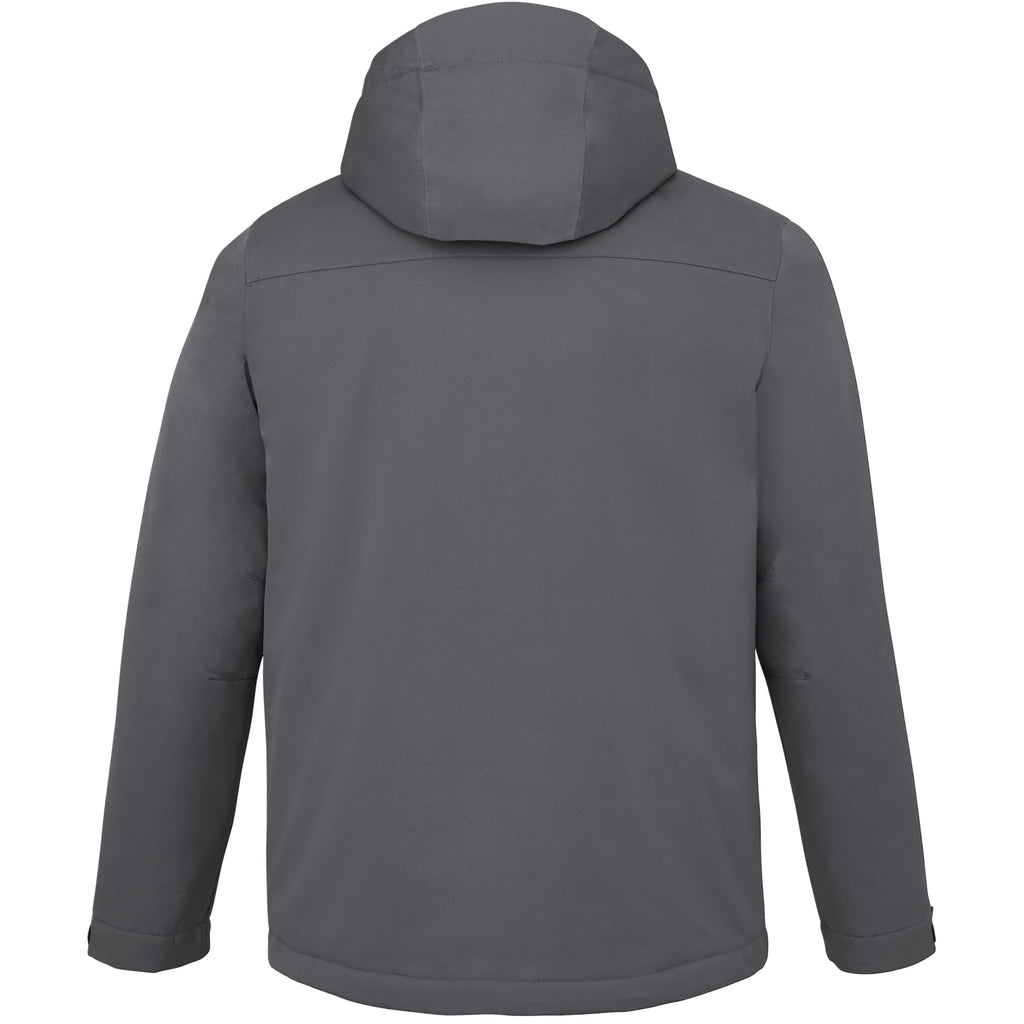 Lena Recycled Insulated Jacket with Hood for Men Transfer - Steel Grey - Back
