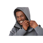 Lena Recycled Insulated Jacket with Hood for Men Transfer - Steel Grey - On Model Detail 3