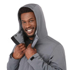 Lena Recycled Insulated Jacket with Hood for Men Transfer - Steel Grey - On Model Detail