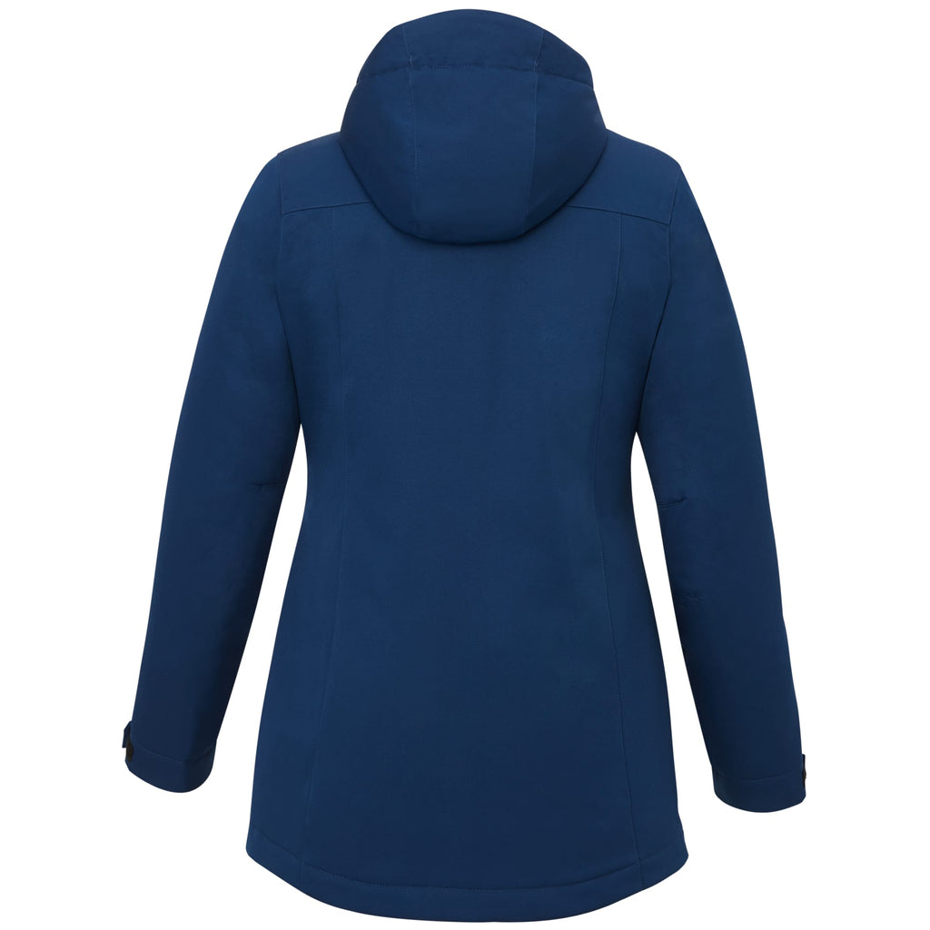 Lena Recycled Insulated Jacket with Hood for Women Transfer - River Blue - Back